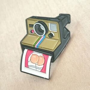 Women's Naughty polaroid pin in sexy garter stockings